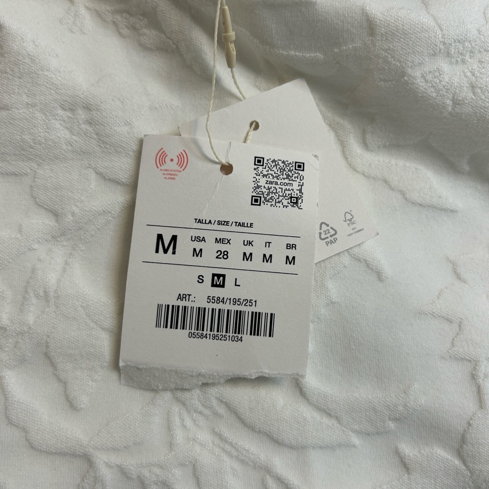 NWT Zara Stretch Square Neck Textured Midi Dress M - Picture 12 of 16